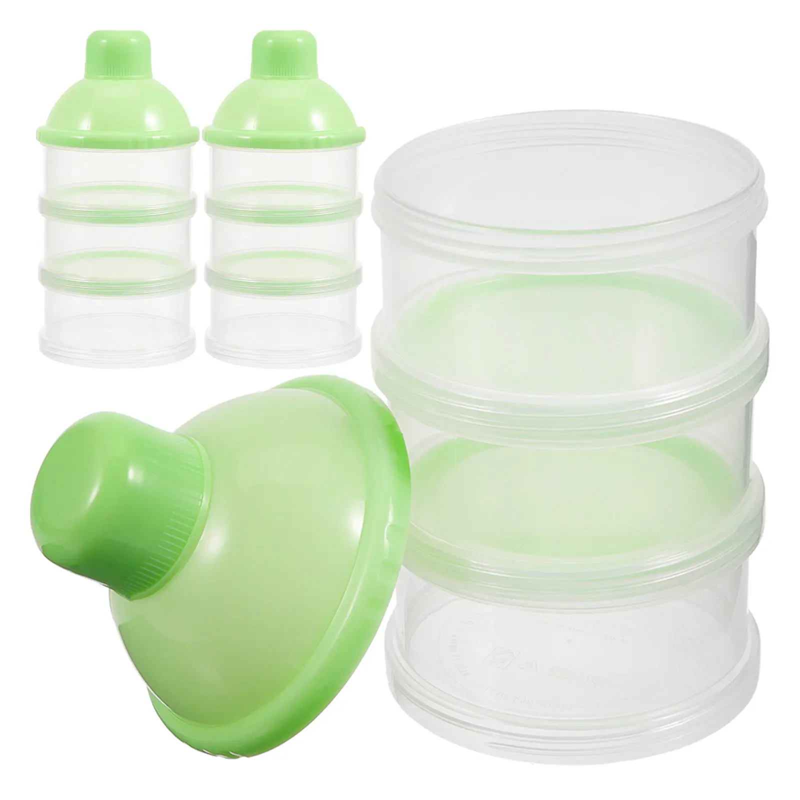 

3Pcs 3 Compartments Milk Powder Box Durable Safe Healthy Baby Food Organizer Travel Friendly Compact Design Milk Powder Box
