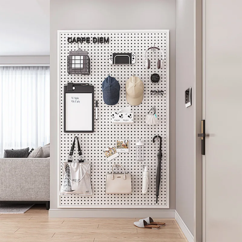 Round Hole Hole Board Wall Shelf Shelf Stainless Steel Display Storage Jewelry Hardware Tools Universal Hanging Board Wall
