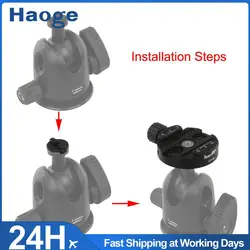 Haoge Combo Boss Adapter with 58mm Arca-Swiss-Compatible Quick Release Clamp for Manfrotto Tripod Ball Head Clamp Replacement