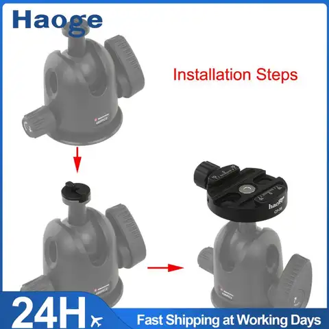 Haoge Combo Boss Adapter with 58mm Arca-Swiss-Compatible Quick Release Clamp for Manfrotto Tripod Ball Head Clamp Replacement