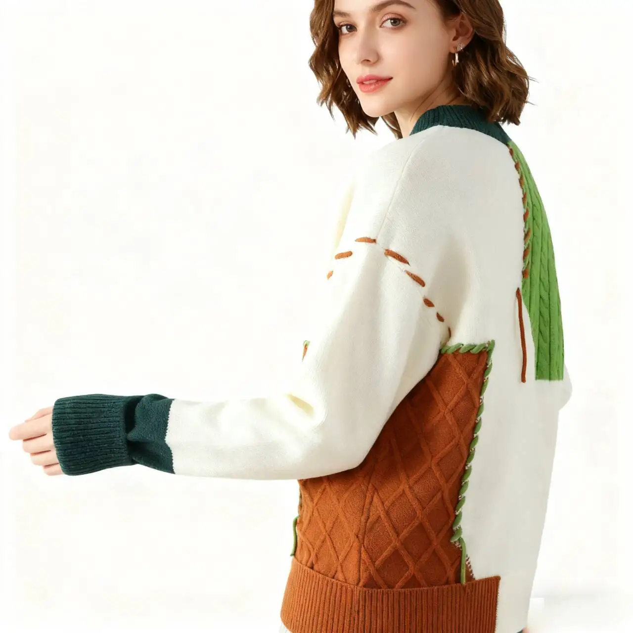 セーター ジャンパー プルオーバー レディース クロップトップ 女性 モリコア 水玉模様 フレンチスタイル カフェ デート ファッション エレガント フェミニン クラシック 暖かい