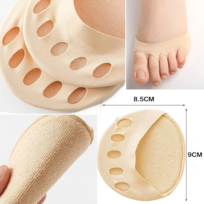 4pc Women Forefoot Pads High Heels Half Insoles Five Toes Insole Foot Care Calluses Corns Relief Feet Pain Massaging Toe Pad