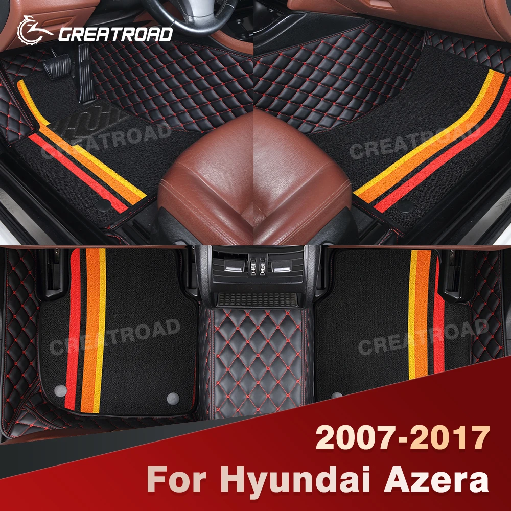 

For Hyundai Azera 2007-2017 Double Layer Car Floor Mats Custom Auto Carpet Cover Interior Accessories
