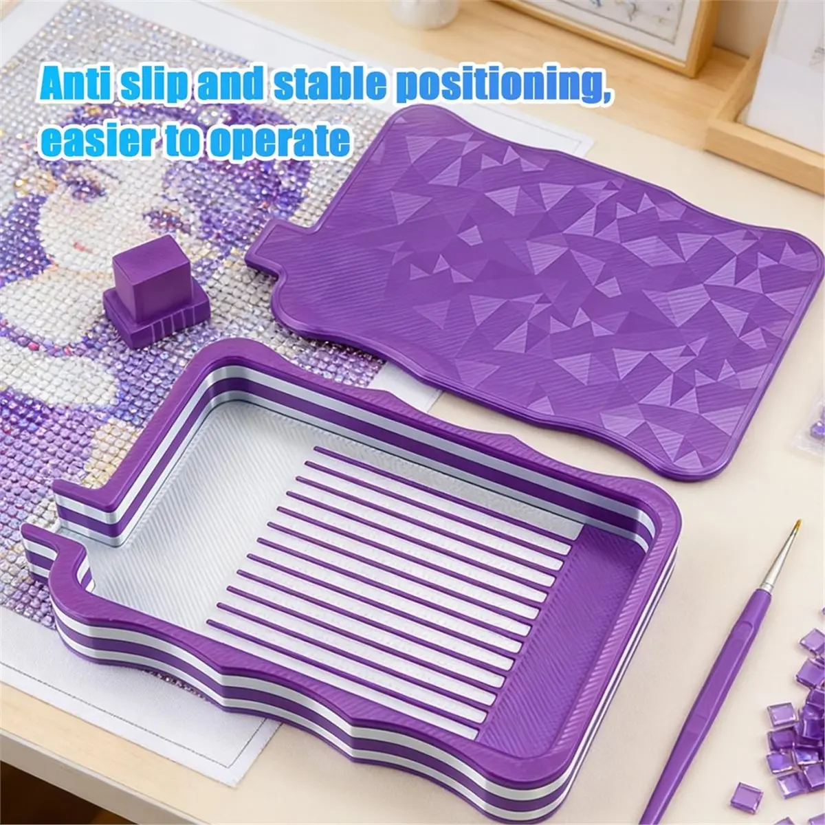 Bead Sorting Tray with Flip-Top Lids, Art Painting Organizer for Rhinestone Drills, 3D Printed Gradient