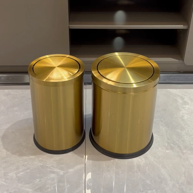 

Leasylife 9L/2.4 Gallon Stainless Steel with Lid Garbage Can Round Bathroom Trash Can Waste Basket for Bedroom Office Kitchen