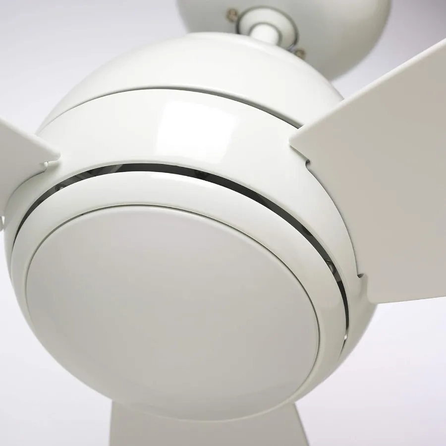 Modern Outdoor Ceiling Fan with Integrated LED Light Kit 52 Inch Diameter 6-Speed Remote Control Operation Low Profile Design w