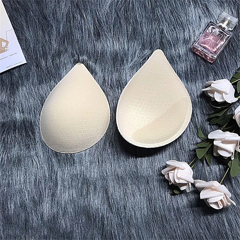 Water Drop Shape Removable Breathable Push Up Cups Inserts Breast Cushion Swimsuit Bikini Sports Women Latex Bra Pads