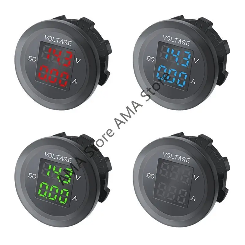 X7JF LED Digital Voltmeter Ammeter Gauge Current Meter for DC 12V-24V for Car - Image 2