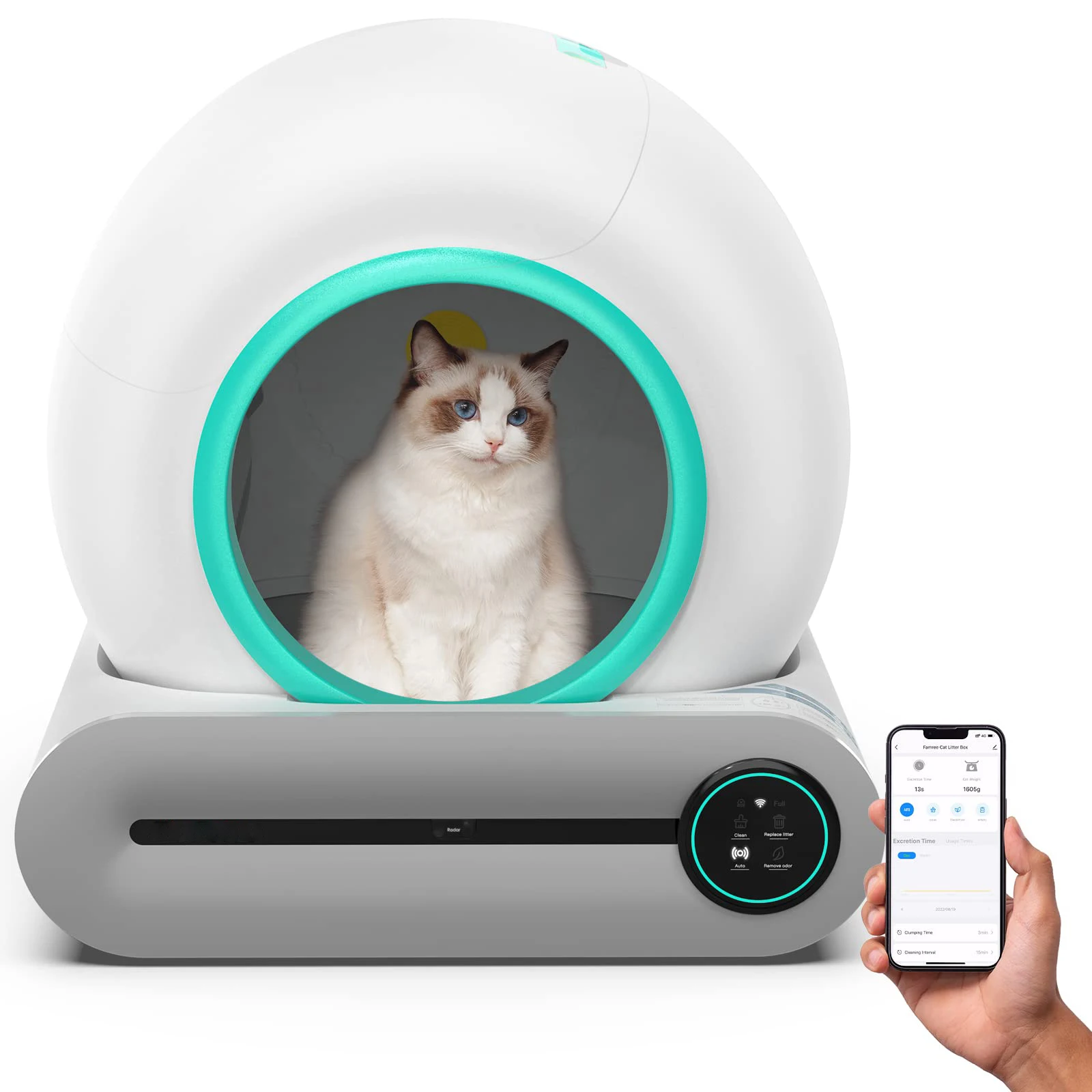 

Petdom New Large Automatic Cat Toilet App Remote Control Self-cleaning Intelligent Heath Cat Box Pet Cleaning