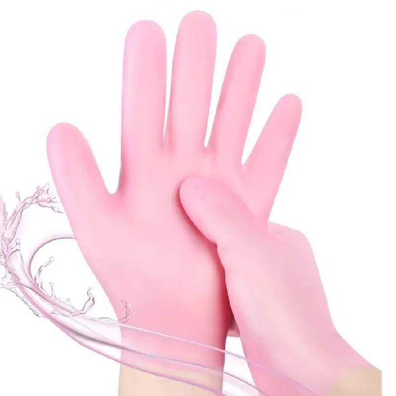 A Pair Silicone Gel Glove Washable Reusable Soft Silica Gel Hand Care Anti-Crack Silicone Sleep Dead Skin Removal Hand Gloves