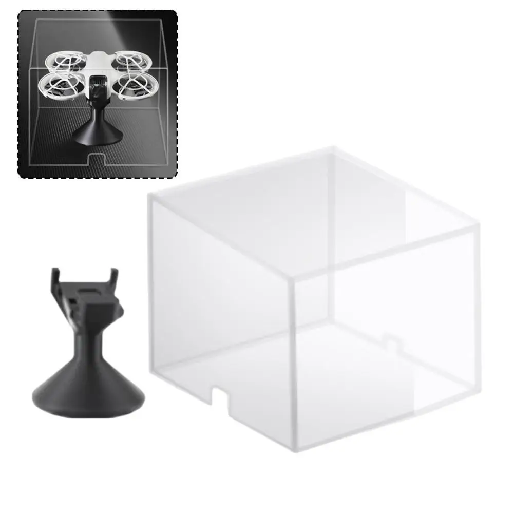 Transparent Dustproof Storage Box For DJI NEO Waterproof Anti-scratch Reserved Charging Port Design Desk Display Holder Base