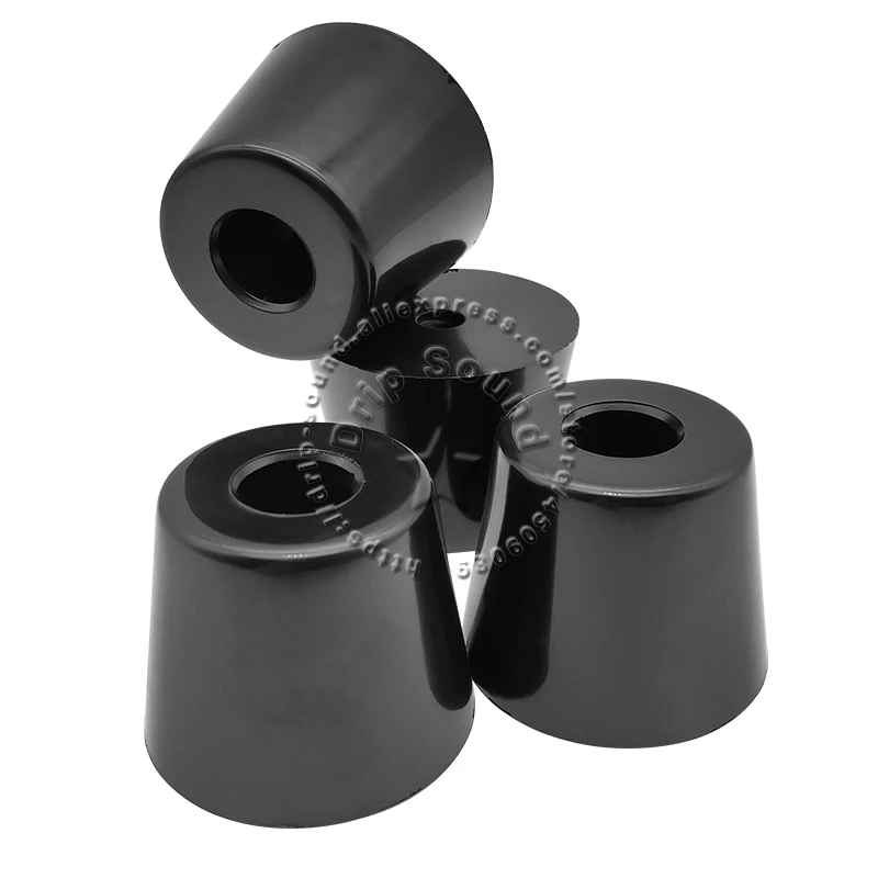 4 قطع مكبر صوت مقاوم للصدمات وسادة للقدم عزل أرضية ممتصة وسادة سبايك قاعدة حامل وسادة مطاطية Φ50mm # أسود