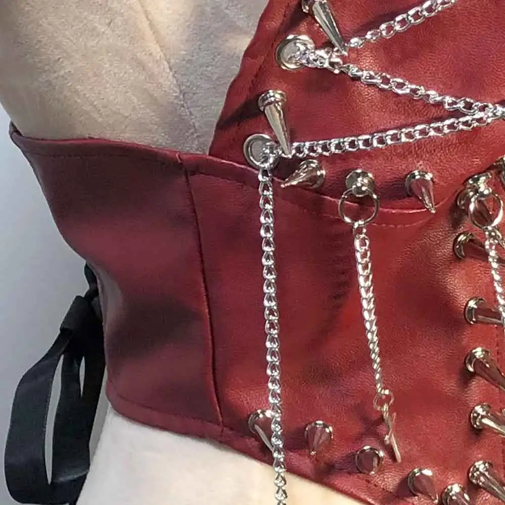 Goth Tops Rave Outfits Emo Clothing Gothic Tank Punk Rock Clothes Grunge 90s Spiked Scene Harajuku Eco Y2K Festival Bra Summer