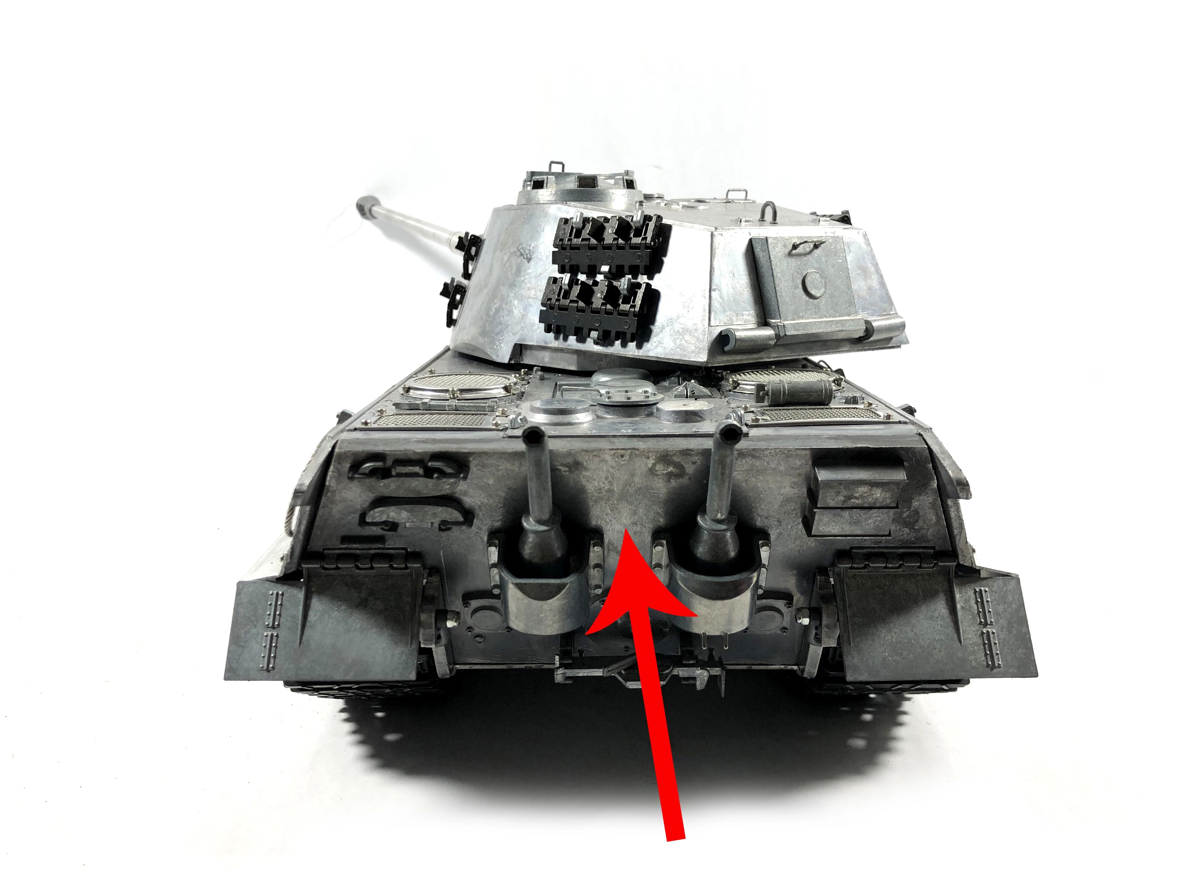 Mato MT232 1/16 King Tiger Metal Rear Plate Back Panel with mud flap for Mato King Tiger RC Tank