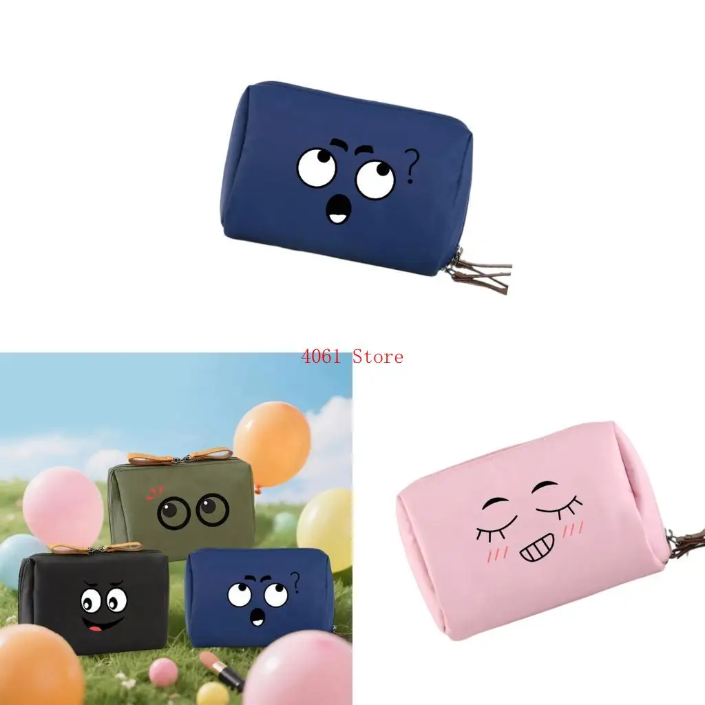 

Compact Travel Cosmetic Print Design Lightweight Nylon Fabric