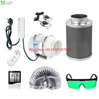 BEYLSION New 4/5/6/8 Inch Ajustable Speed Centrifugal Fans Activated Carbon Air Filter Set For Indoor Hydroponics Growbox Plants