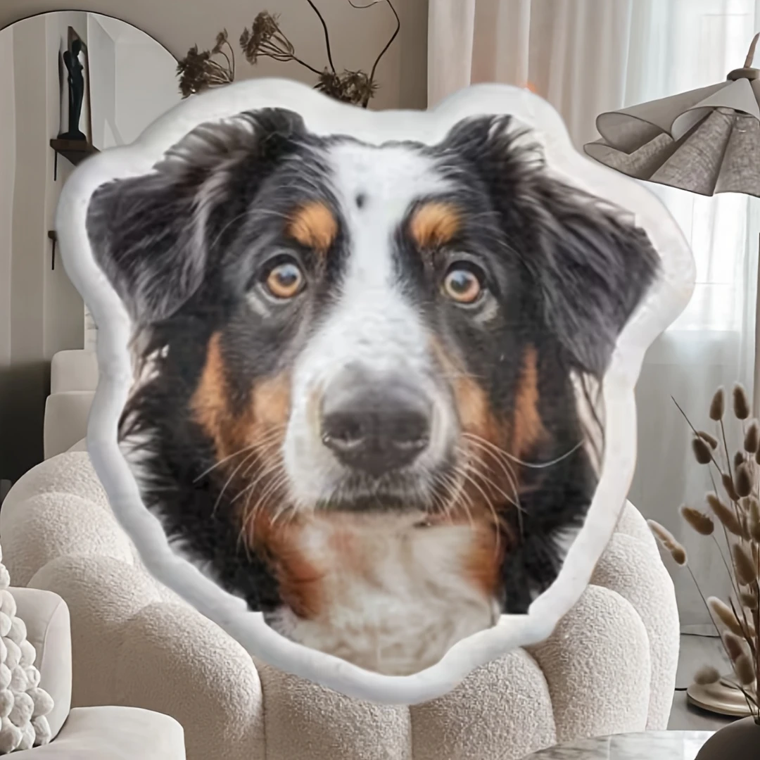 Custom Face Head Photo Pillow, Personalized Human or Pet Face Shaped Cushion, Custom Portrait Keepsake Gift for All Occasions