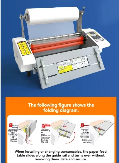Electric Laminator Laminating Machine Hot Film Photo Album Cold Mounting Single and Double Sided  Advertising Photo Lamintor