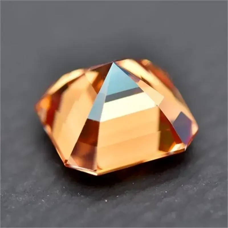 Moissanite Stone Orange Color Asscher Cut Gemstone Lab Grown Heat Diamond for DIY Jewelry Rings Earrings Making with GRA Report