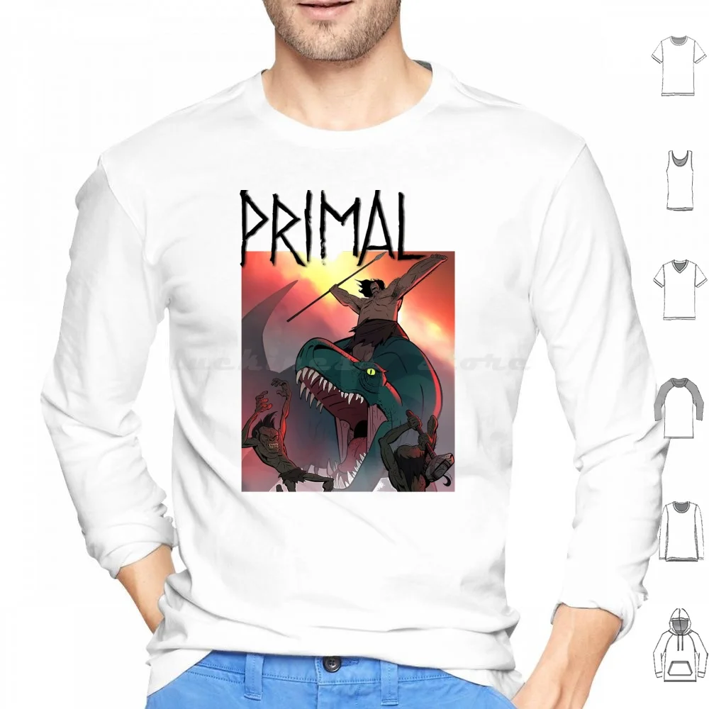 

Genndy Тартаковский Толстовки с длинным рукавом Primal Sym Bionic Titan Jack Tartakovsky Genndy Тартаковский Динозавр Cavemant