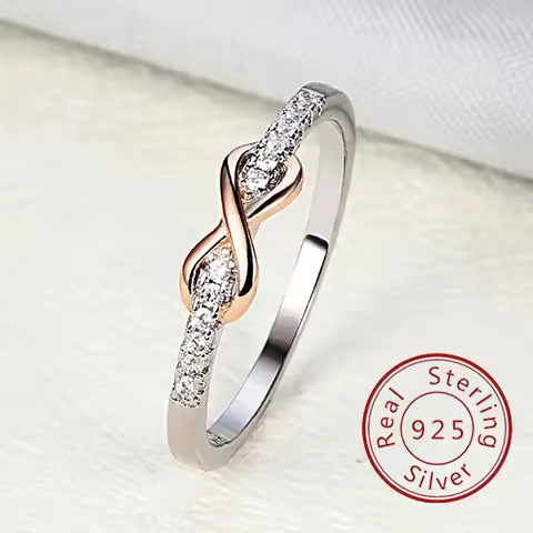 925 Sterling Silver Fashion Personalized Infinite Love Zircon Ring For Women Anniversary Party High Quality Fine Jewelry