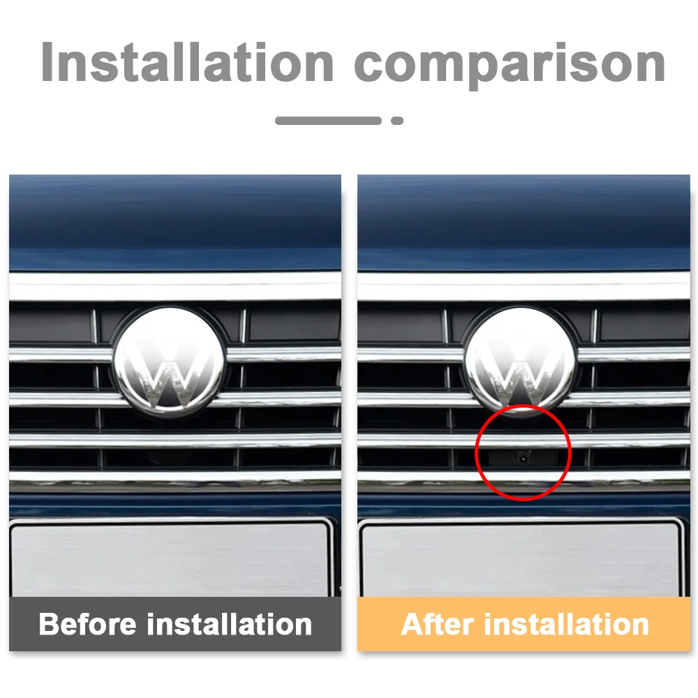 Carsanbo Car Front View OEM Camera For Volkswagen 2019 Touareg HD Night Vision Fisheye 150° Chrome Camera