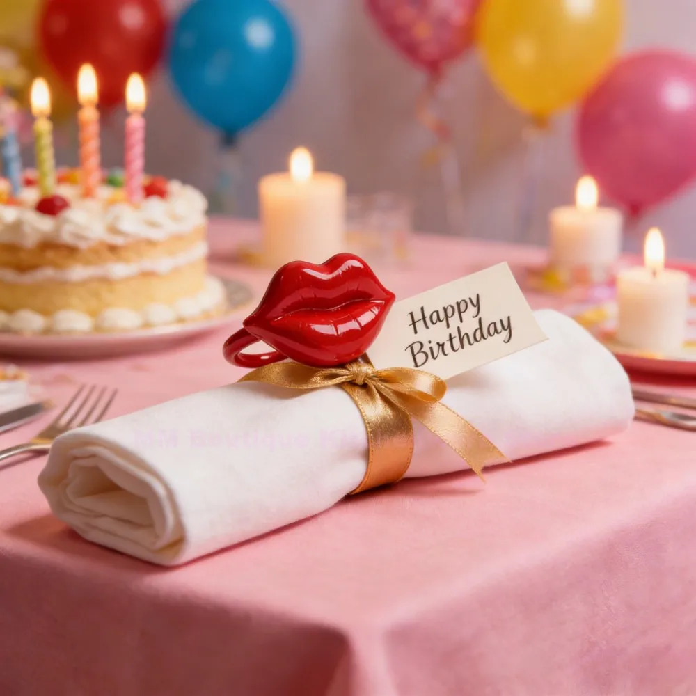 Stylish Red Lips Party Favor Sweet Gift for Valentine's Day Mother's Day Birthday Parties Elegant Table Decor for Wedding