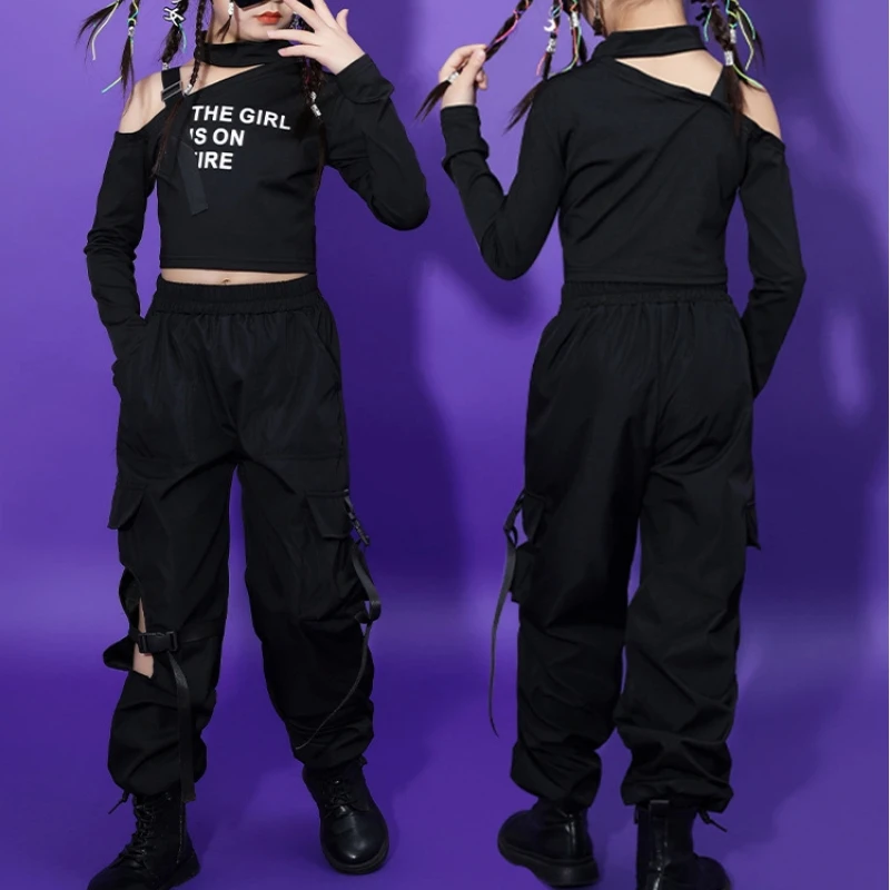 어린이 재즈 댄스 의상, 모델, 패션쇼, 소녀들의 T-스테이지 공연, 어린이 스트리트 댄스 의상 세트