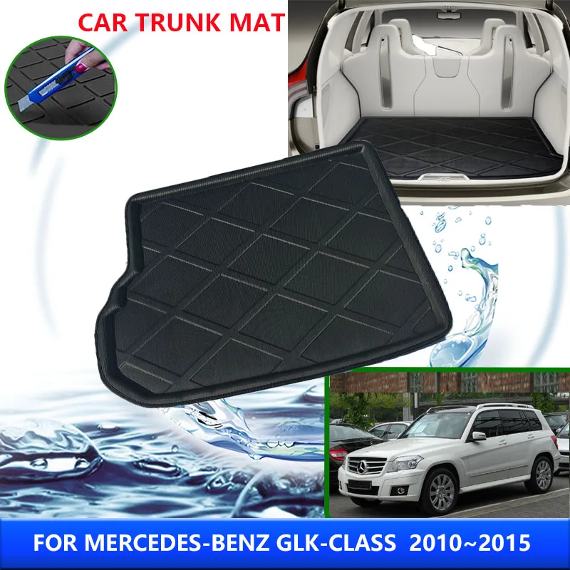 For Mercedes Benz GLK Class X204 2010~2015 2010 2011 2012 Car Rear Trunk Protector Pads Waterproof Anti-Fouling Mat Accessories