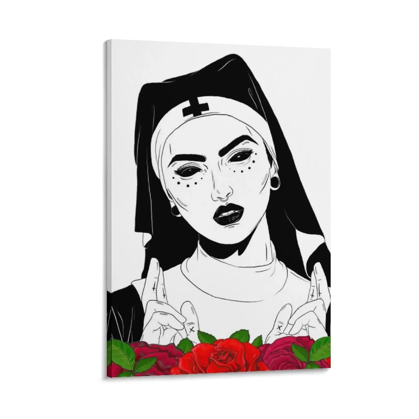 

Satanic Nun Canvas Painting fashion wall paintings anime wall decor anime posters