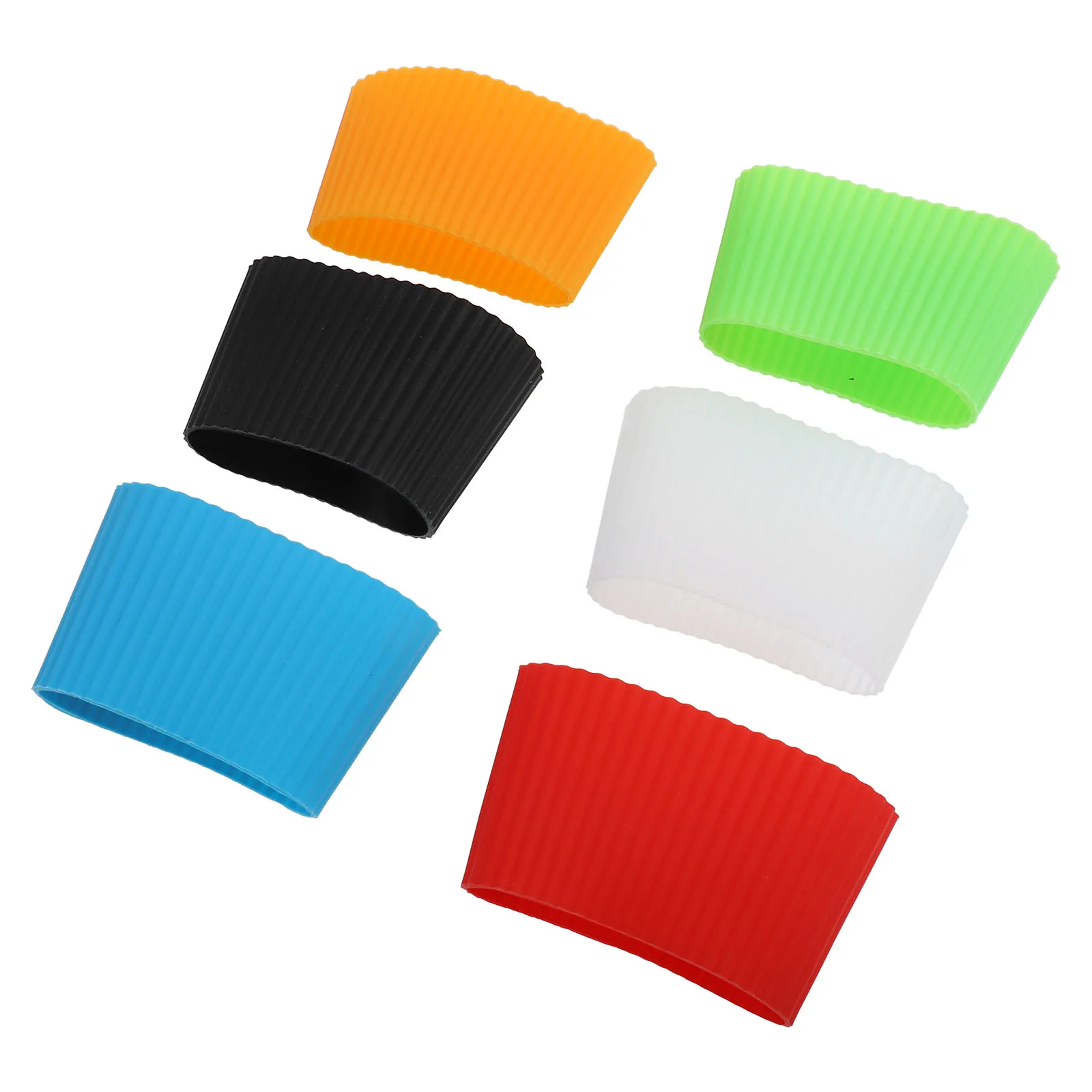 

6 Pcs Insulated Cup Sleeves Silicone Heat-resistant Cover for Glass Ceramic Bottle Protective Anti-scald Kitchen Barware
