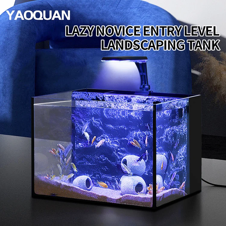 Glass fish tank LED landscaping lights Coffee Table Fish Tank landscaping coral breeding aquarium