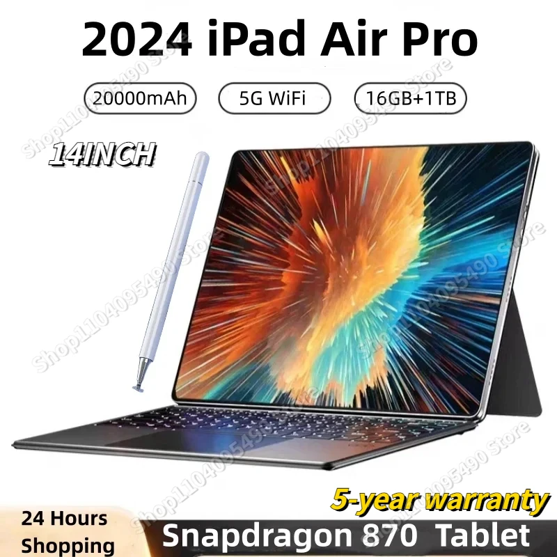 

Original Tablet iPad Air Pro 14 Inch 16GB RAM 1TB ROM tablet Android 13 Core Pad Tablet PC Phone Dual Wifi tablette android