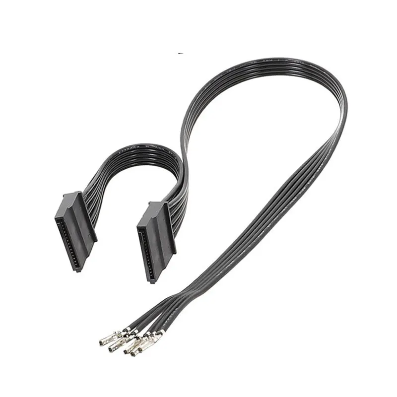 PSU Module Power Sata Cable Hard Disk 1x2x3x4xSata Power Cable Semi-Finished for DIY Half-finished Sata Power  White Black