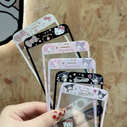 3D Full Cover Screen Protector For iPhone 6 6S 7 8 8Plus SE2020 2022 Tempered Glass Hello Kitty Melody Kuromi Cinnamoroll