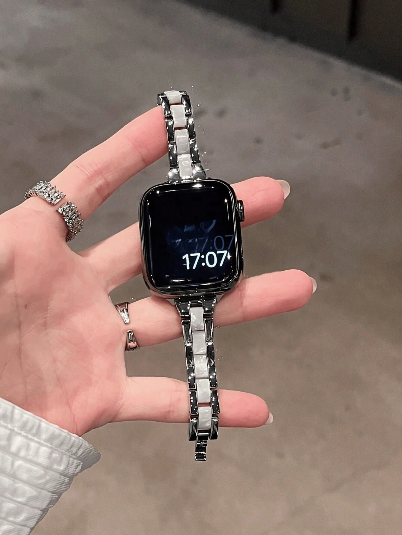 رقيقة معدنية الراتنج حزام ل سوار ساعة يد آبل 45 مللي متر 41 40 44 38 42 46 Ultra2 49 مللي متر النساء سوار iWatch سلسلة 10 9 8 7 SE 6 5 4 #3