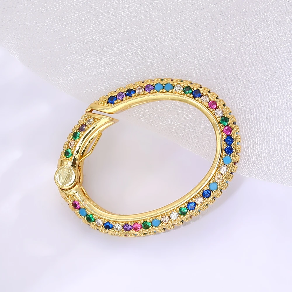 Juya 18K Echtgold versilbert Cz Handtaschenhaken Karabiner Federverschlüsse Zubehör für DIY Luxus Anhänger Schmuckherstellung – Detail 13