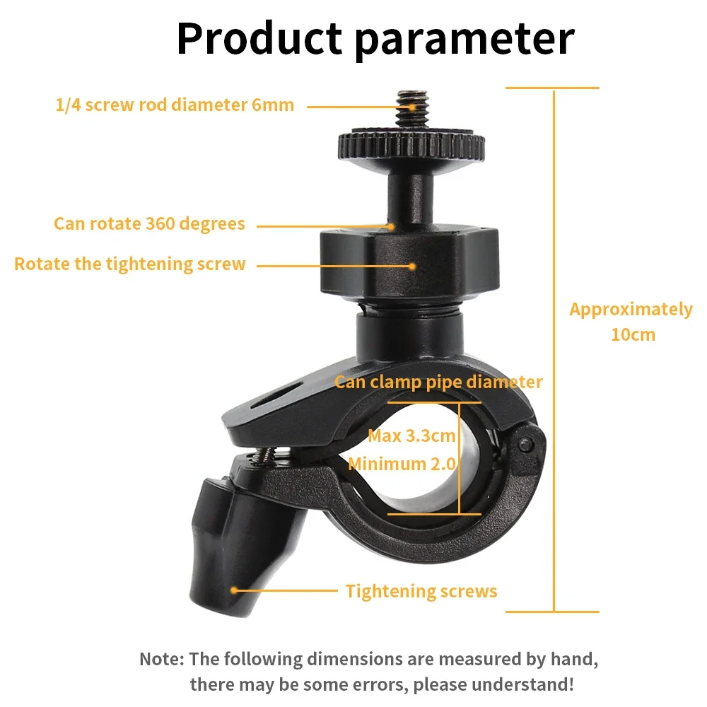 自転車用ハンドルバーマウント,GoPro用,ヒーロー11,10,9,8,7,6,5,4,3,osmo,カメラ用クリップ