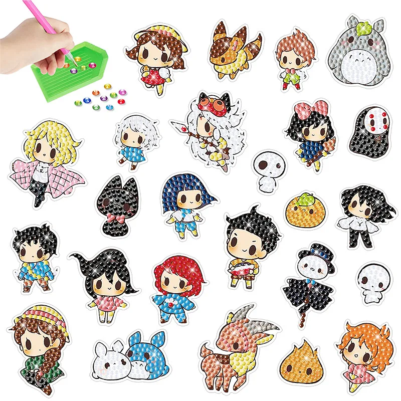 

Cartoon Comics Diamond Paintings, Free Stickers, Diy Stone Stickers, Wall Stickers, Children's Handmade Stickers, Decorative