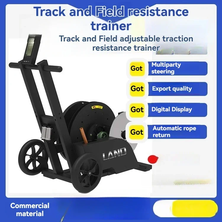 LAND 1080 Resistance Traction Trainer, Adjustable Tension Rope Training Traction Stretcher, Track and Field Starting Block