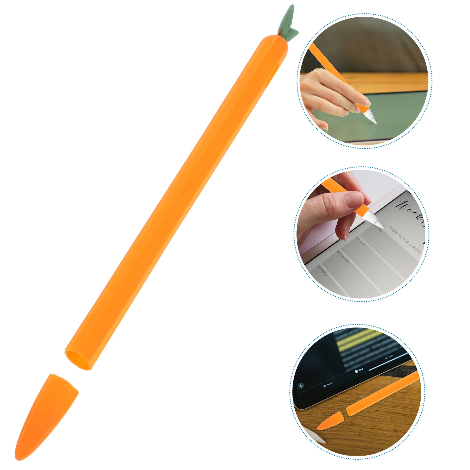

1Pcs Pencil Stylus Silicone Cover Cartoon Carrot Design Full Protection Installation Non-Slip Grip Protective