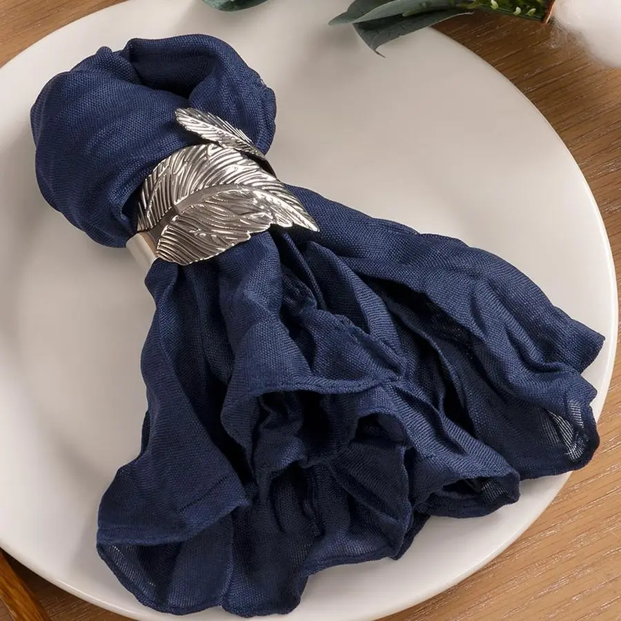 

60 Pack Cheesecloth Napkins Bulk Navy Blue Washable Reusable Cloth Napkins 21x21 Boho Dinner Table Napkins in Bulk for Bridal Sh