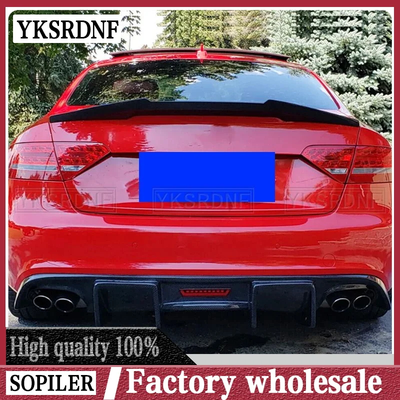 High Quality Real Carbon Fiber Material Trunk Boot Lid Spoiler Wing For Audi A5 B8 2008-2016 Sportback Coupe 2-Doors 4-Door