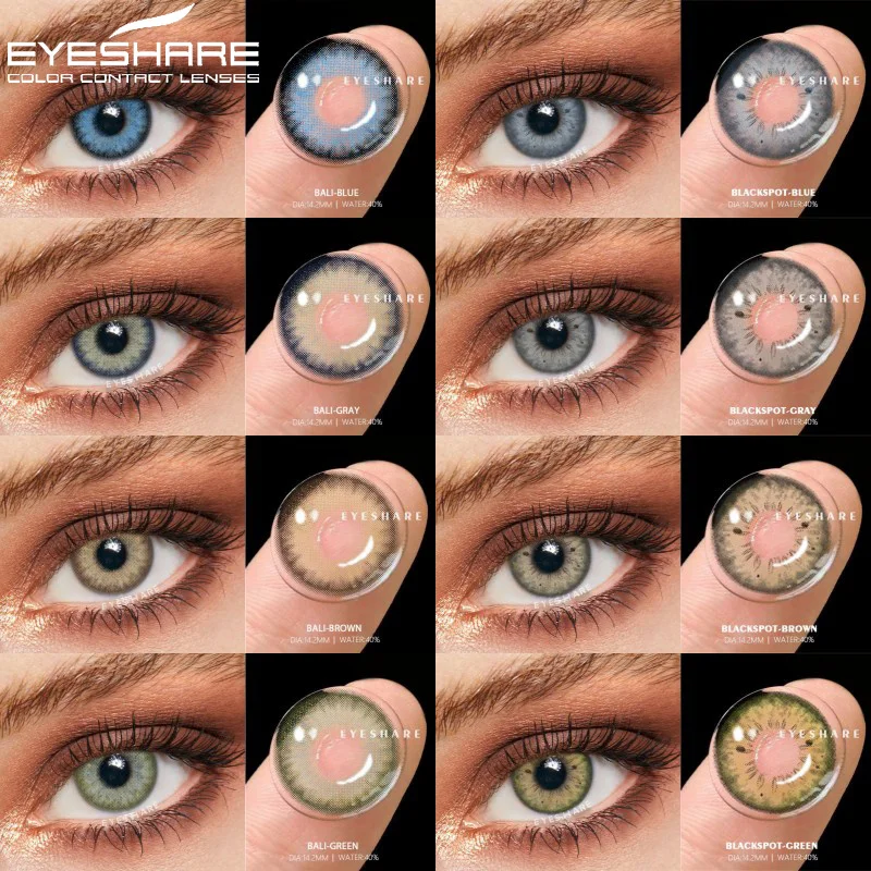 EYESHARE 1Pair Multicolored Lenses for Eyes Natural Color Contact Lenses for Eyes Contacts with Color Lens Yearly Color Eye Lens