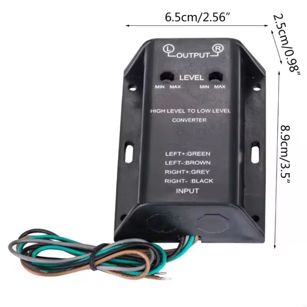 Black Shell Car Audio Adapter Car Power Subwoofer Copper Core Material Low Frequency Output True Channel Separation
