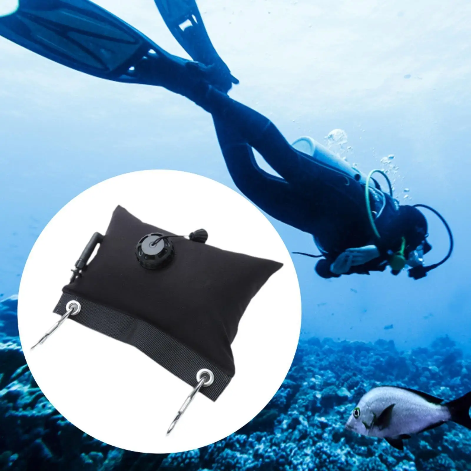 

Diving Buoyancy Compensator Bag Double Headed Hook Portable Compact with Deflation Valve for Fishing Diving Underwater