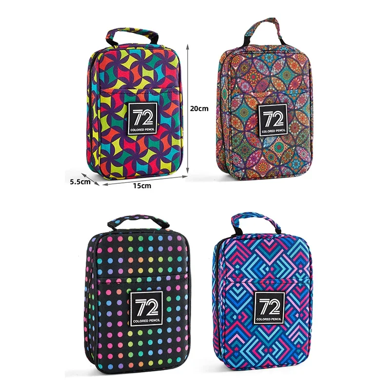 

72 Slots Color Pencil Case Pen Case Organizer with Zipper Multilayer Holder Large Capacity Colored Pencils Marker Pen Bag New