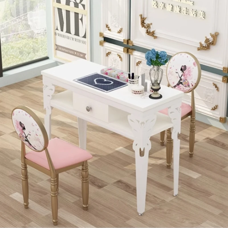 

European Chairs Nail Desk Storage Luxury Professional Drawers Manicure Table Simples Makeup Mesa Manicura Beauty Furniture