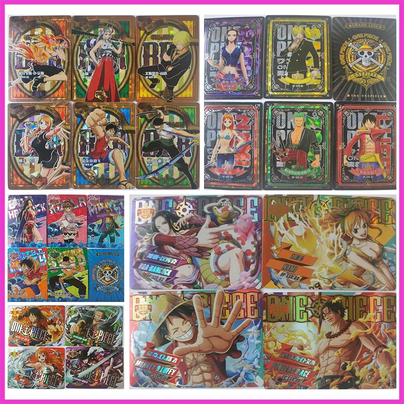 

Anime ONE PIECE Rare BER VGR CER SR SSR SHR Refraction Foil Ace Yamato Sanji Toys for boys Collectible Cards Birthday Present