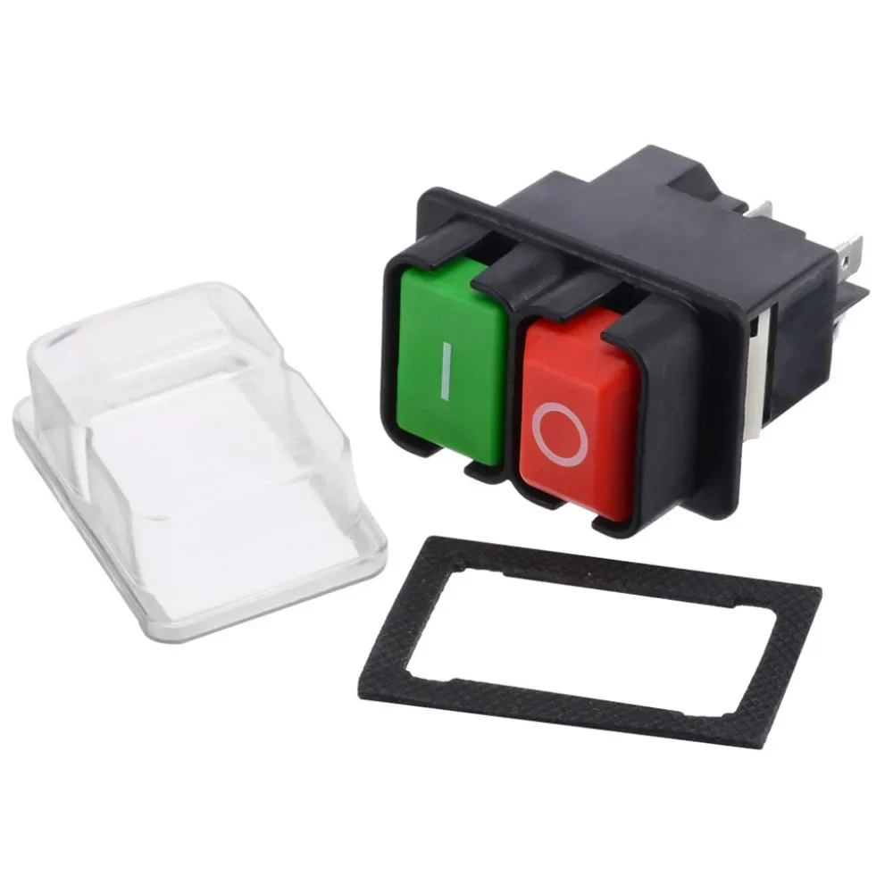 KEDU Interruttore a pulsante di sicurezza magnetico impermeabile per torni da banco, KJD17B 220V 16A 4 pin 2HP